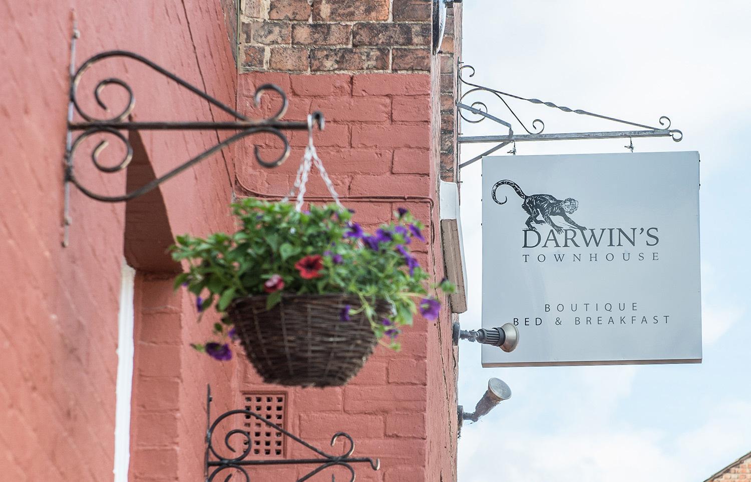 达尔文联排别墅旅馆 什鲁斯伯里 外观 照片 The Darwin's Townhouse sign